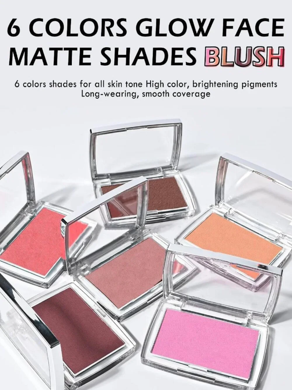 Rosewood Blush Powder Palette for Mature Skin - Flattering Cheek Color & Brush